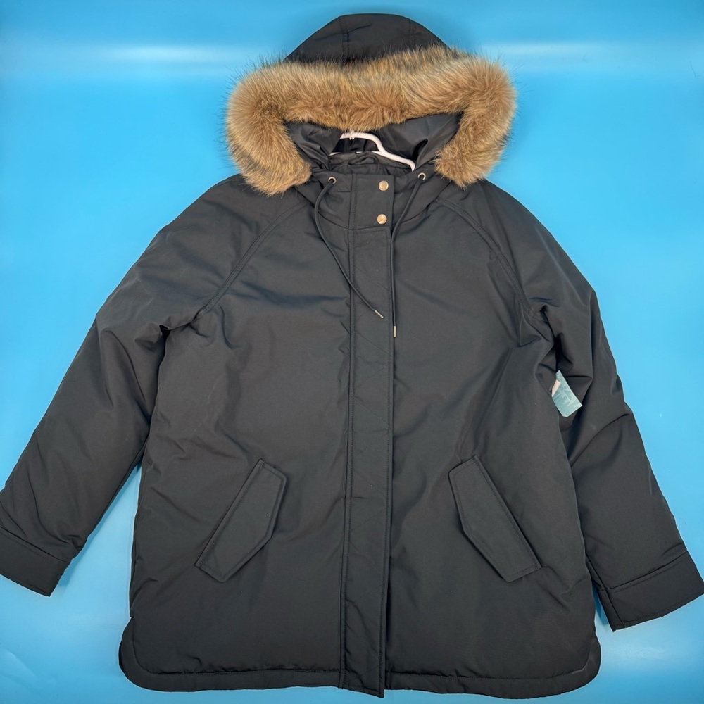 Old Navy Womens Heavyweight Jacket Faux Fur Hood Sz. XL